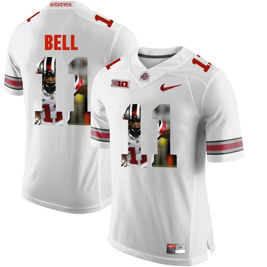 Ohio State Buckeyes Men's NCAA Vonn Bell #11 White With Portrait Print College Football Jersey CCI6849YY